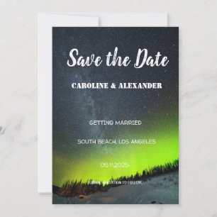 Noordelijke Lichten Aurora Borealis Galaxy Sky Wed Save The Date