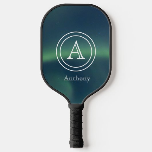 Noordelijke Lichten Aurora Borealis Monogram Aange Pickleball Paddle (Voorkant)