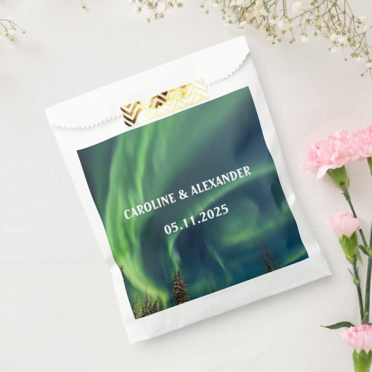 Noordelijke Lichten Aurora Borealis Night Sky Wedd Bedankzakje (Gezegeld)