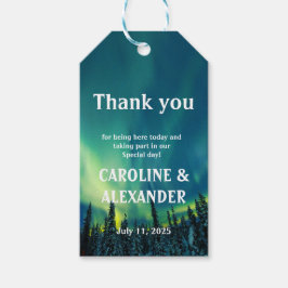 Noordelijke Lichten Aurora Borealis Night Sky Wedd Cadeaulabel