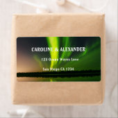 Noordelijke Lichten Aurora Borealis Night Sky Wedd Etiket (Insitu)