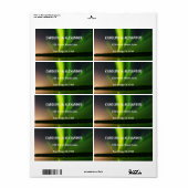 Noordelijke Lichten Aurora Borealis Night Sky Wedd Etiket (Full Sheet)