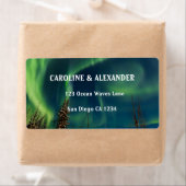 Noordelijke Lichten Aurora Borealis Night Sky Wedd Etiket (Insitu)