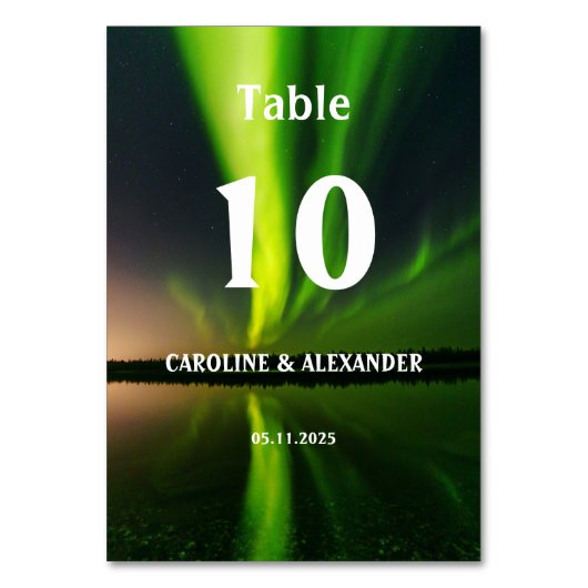 Noordelijke Lichten Aurora Borealis Night Sky Wedd Kaart (Voorkant)