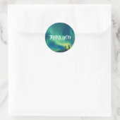 Noordelijke Lichten Aurora Borealis Night Sky Wedd Ronde Sticker (Tas)