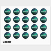 Noordelijke Lichten Aurora Borealis Night Sky Wedd Ronde Sticker (Vel)