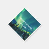 Noordelijke Lichten Aurora Borealis Night Sky Wedd Servet (Hoek)