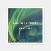 Noordelijke Lichten Aurora Borealis Night Sky Wedd Servet (Voorkant)