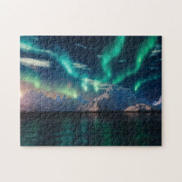 Noordelijke lichten boven water | Aurora Borealis Legpuzzel