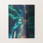 Noordelijke lichten boven water | Aurora Borealis Legpuzzel (Verticaal)