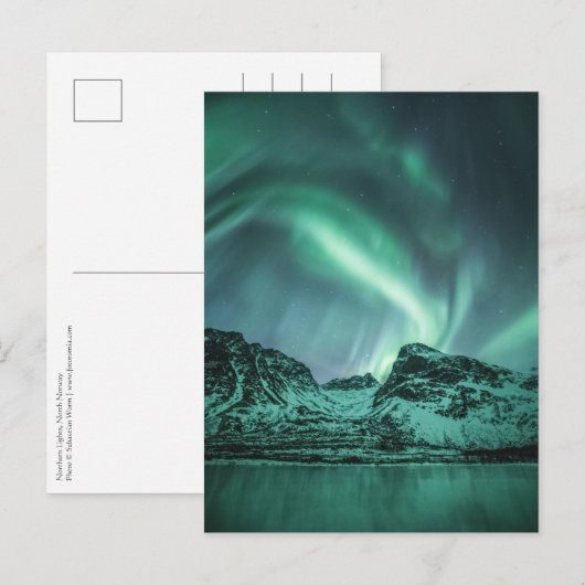Noordelijke lichten briefkaart (Voorkant / Achterkant)