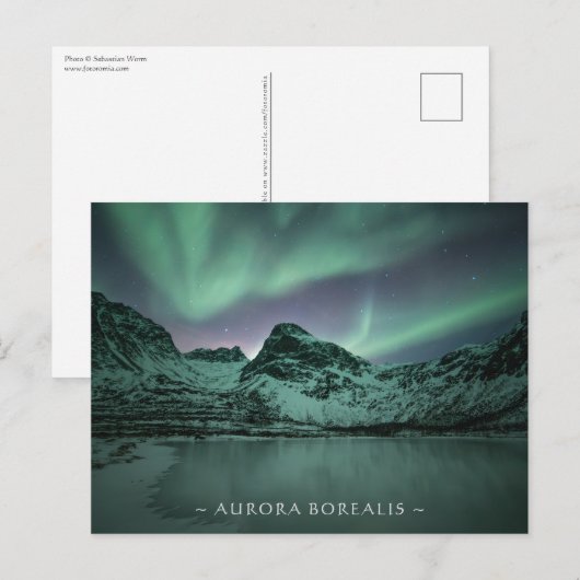 Noordelijke lichten briefkaart (Voorkant / Achterkant)