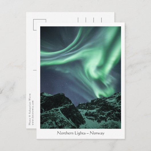 Noordelijke lichten briefkaart (Voorkant / Achterkant)