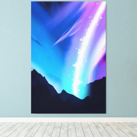 Noordelijke lichten canvas afdruk (Insitu (Houten vloer))