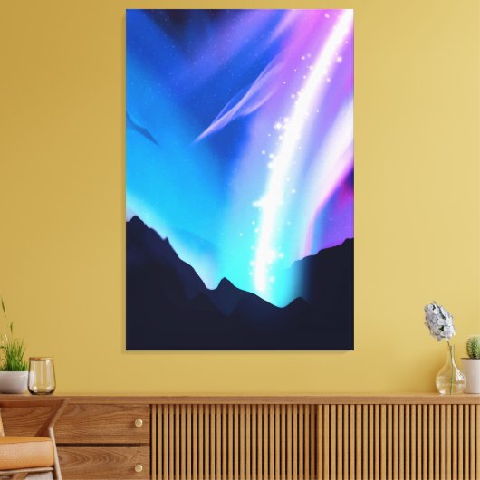 Noordelijke lichten canvas afdruk (Insitu (Woonkamer))
