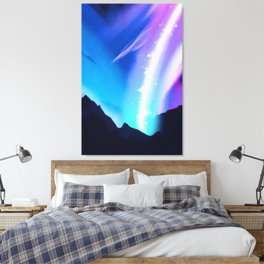Noordelijke lichten canvas afdruk (Insitu (Slaapkamer))