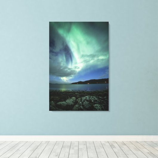 Noordelijke lichten canvas afdruk (Insitu (Houten vloer))
