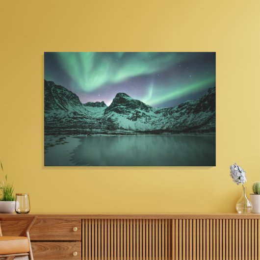 Noordelijke lichten canvas afdruk (Insitu (Woonkamer))