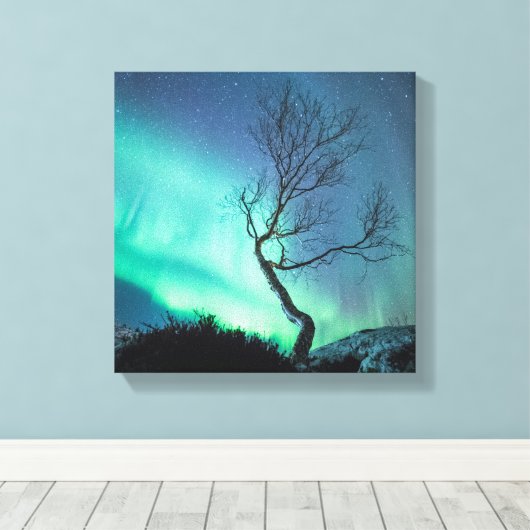 Noordelijke lichten canvas afdruk (Insitu (Houten vloer))