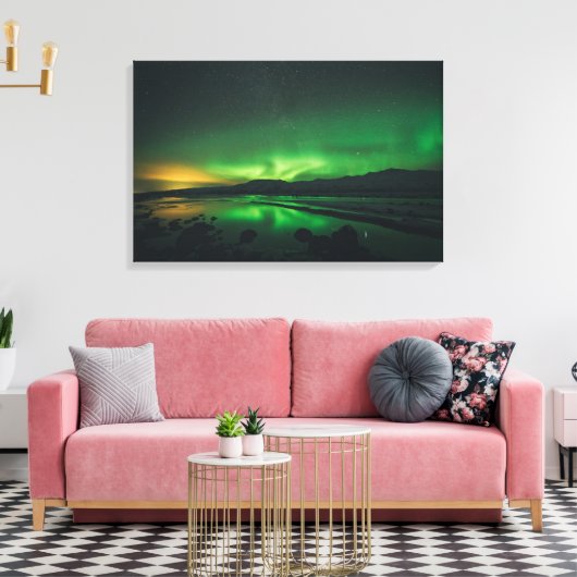 Noordelijke lichten canvas afdruk (Insitu (Woonkamer))