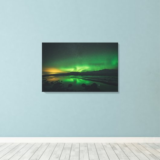 Noordelijke lichten canvas afdruk (Insitu (Houten vloer))