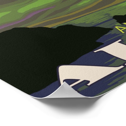 Noordelijke lichten en orcas - Anchorage, Alaska Poster (Hoek)