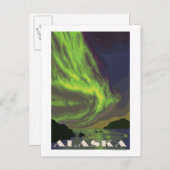 Noordelijke lichten en orcas - Kerst, Alaska Briefkaart (Voorkant / Achterkant)