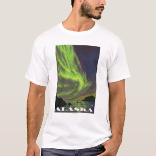 Noordelijke lichten en orcas - Kerst, Alaska T-shirt