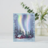 NOORDELIJKE LICHTEN EN SNOWFLAKS VAN SHARON SHARPE BRIEFKAART (Staand voorkant)