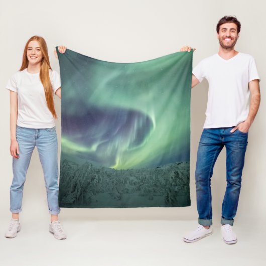 Noordelijke lichten fleece deken (In situ)