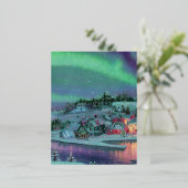 Noordelijke lichten folie feestdagen briefkaart (Staand Voorkant)