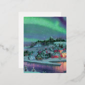 Noordelijke lichten folie feestdagen briefkaart (Voorkant / Achterkant)