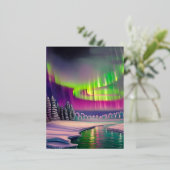 Noordelijke lichten folie feestdagen briefkaart (Staand Voorkant)