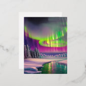 Noordelijke lichten folie feestdagen briefkaart (Voorkant / Achterkant)