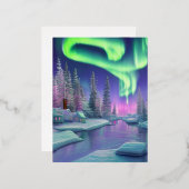 Noordelijke lichten folie feestdagen briefkaart (Voorkant / Achterkant)
