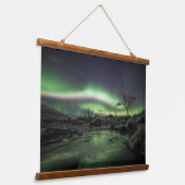 Noordelijke lichten hangend wandkleed (Gebogen)
