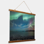 Noordelijke lichten hangend wandkleed (Gebogen)