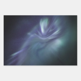 Noordelijke lichten inpakpapier vel