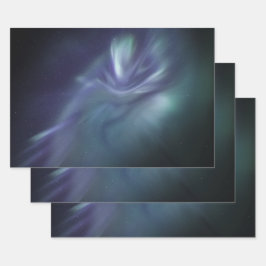 Noordelijke lichten inpakpapier vel