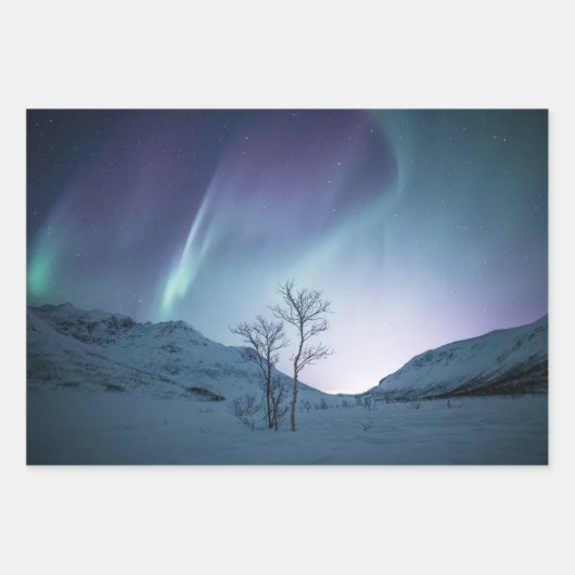 Noordelijke lichten inpakpapier vel (Voorkant 2)