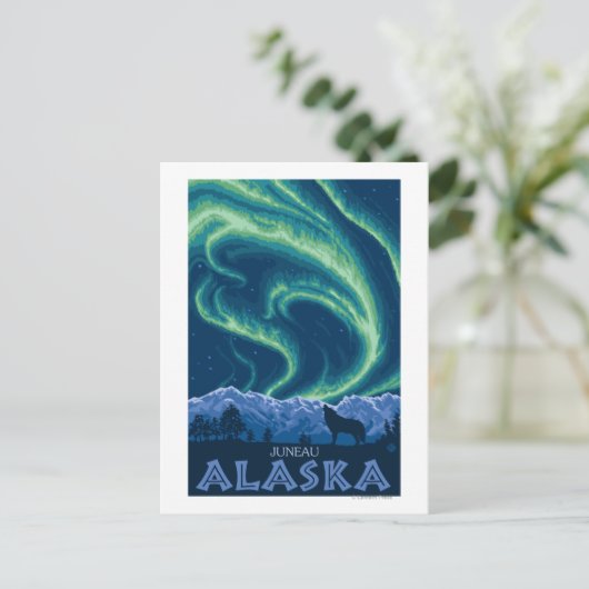 Noordelijke lichten - Juneau, Alaska Briefkaart (Staand voorkant)