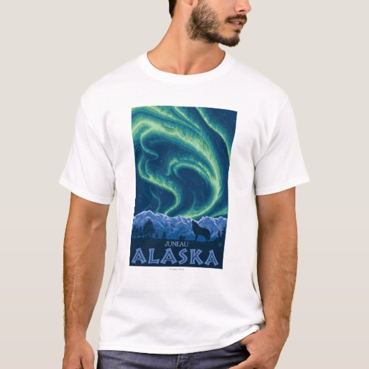 Noordelijke lichten - Juneau, Alaska T-shirt (Voorkant)