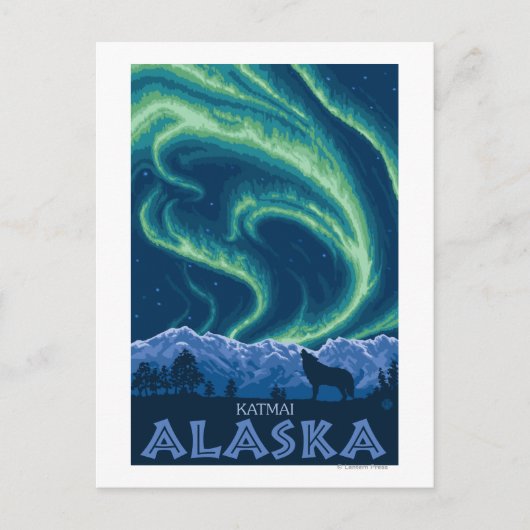 Noordelijke lichten - Katmai, Alaska Briefkaart (Voorkant)