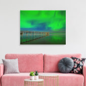 Noordelijke lichten | Meer van Winnipeg Canada, Ma Canvas Afdruk (Insitu (Woonkamer))