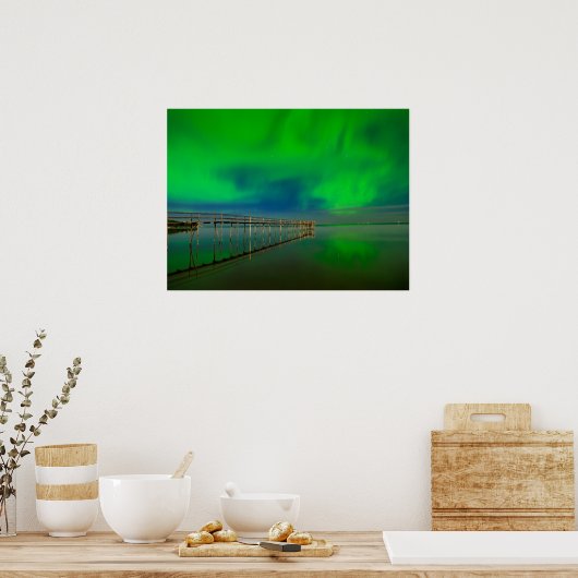 Noordelijke lichten | Meer van Winnipeg Canada, Ma Poster (Keuken)