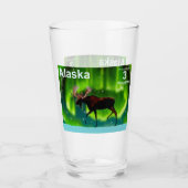 Noordelijke Lichten Moose - Alaska Postage Glas (Voorkant)