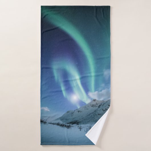 Noordelijke Lichten Noorwegen Badhanddoek (Badhanddoek)