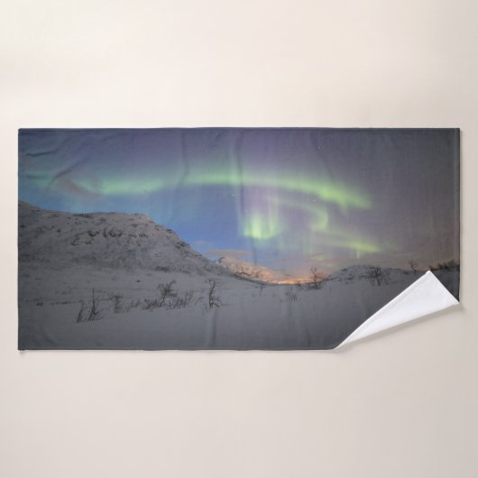 Noordelijke Lichten Noorwegen Badhanddoek (Badhanddoek)