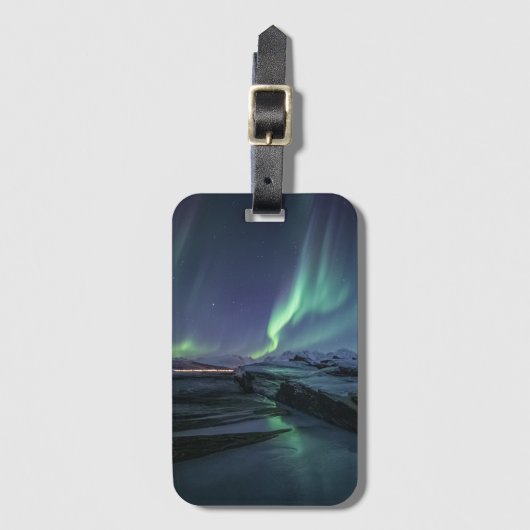 Noordelijke Lichten Noorwegen Bagagelabel (Voorkant (verticaal))