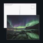 Noordelijke Lichten Noorwegen Briefkaart<br><div class="desc">Foto van de natuur van de noordelijke hoogten (Aurora borealis) in het noorden van Noorwegen, Scandinavië. © Sebastian Worm.</div>